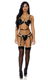 Black Lets Link Lingerie Set Areous